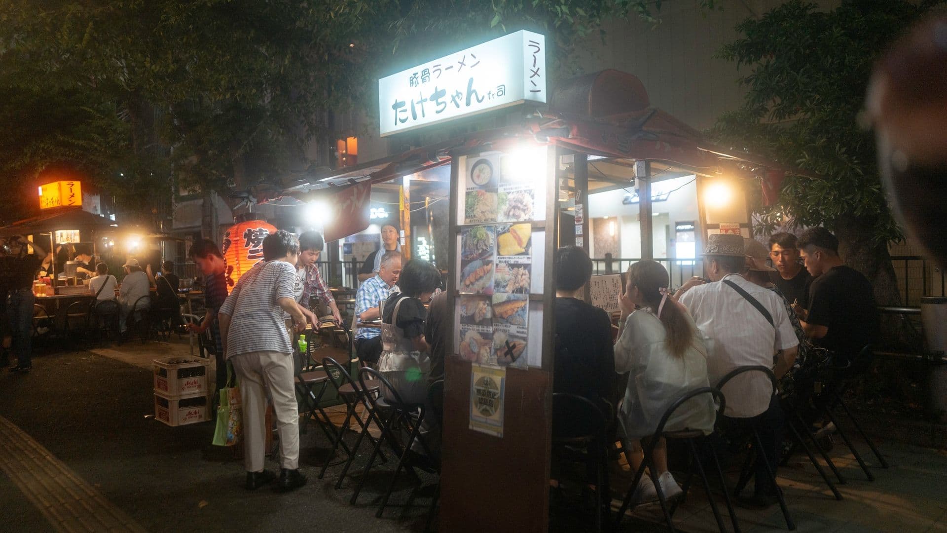 Yatai street food stalls in Fukuoka, Japan