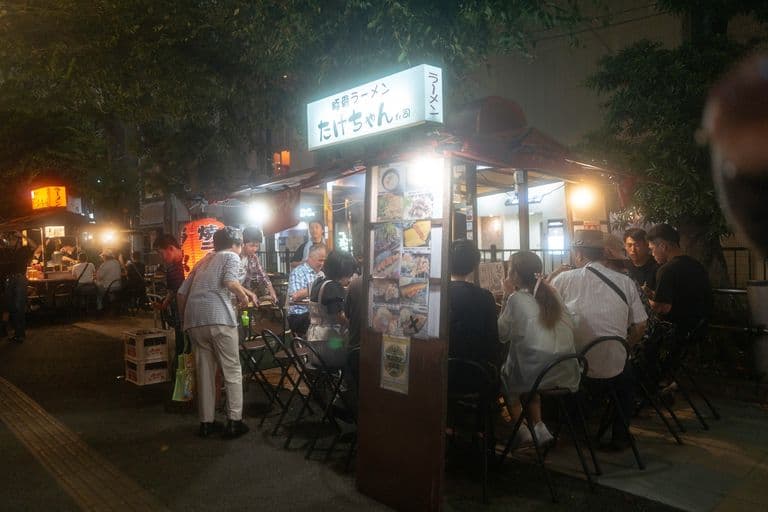 Yatai street food stalls in Fukuoka, Japan